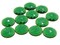 12 19mm Faceted Round Green Vintage West Germany Plastic Cabochons